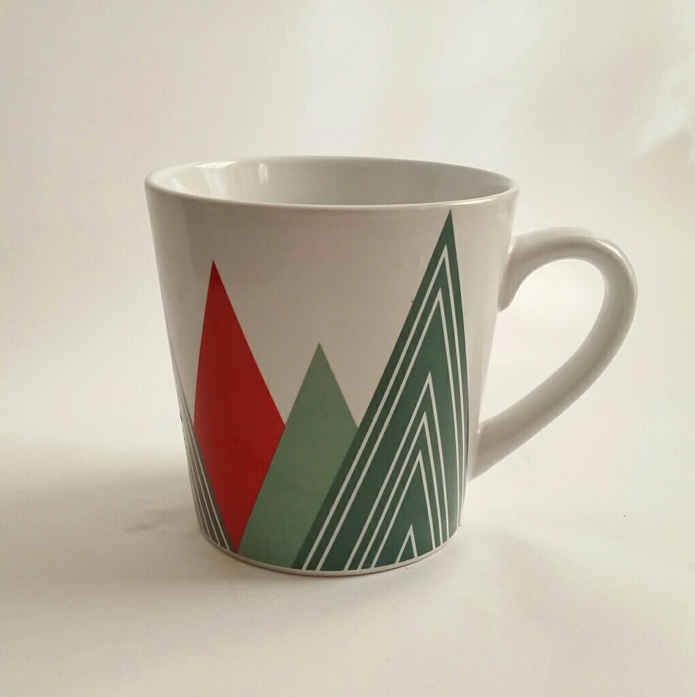 Starbucks Coffee Mug Cup 12 Oz Geometric Mountains